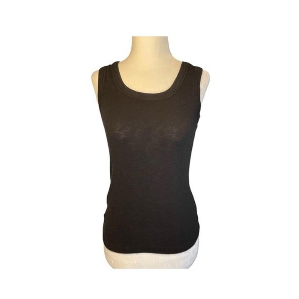 Marled Reunited Essential Tank Top Black Modal Knit Sleeveless Scoop Neck XS